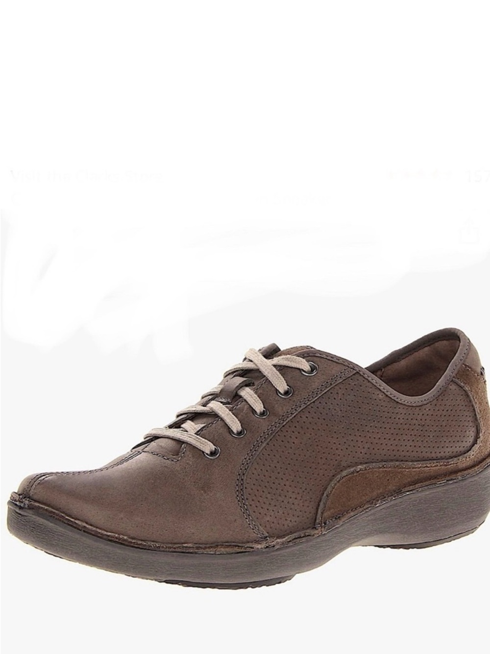 𝅺clarks Women's Brown Wave Drift Fashion Sneakers Size 9 Narrow